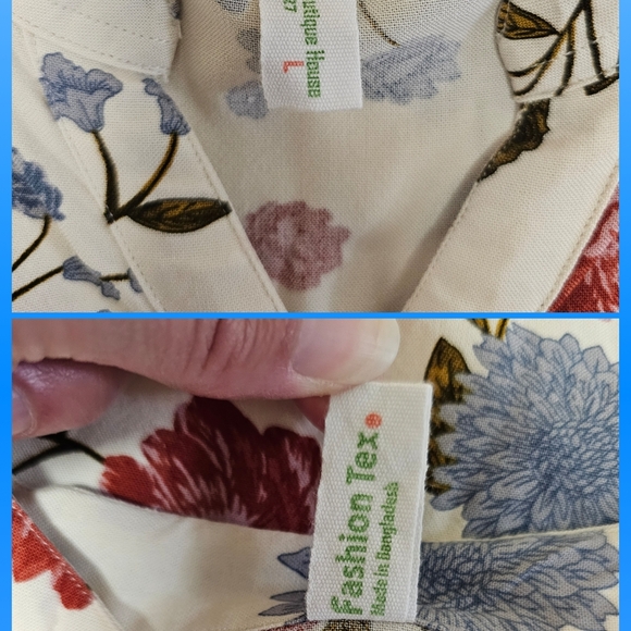 H&M Floral Tunic Button-Up Boutique Bliuse Top - Picture 4 of 14